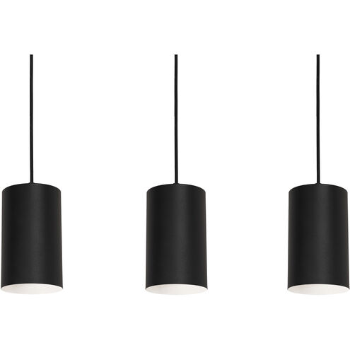 Tyke 3 Light 5 inch Black Linear Pendant Ceiling Light