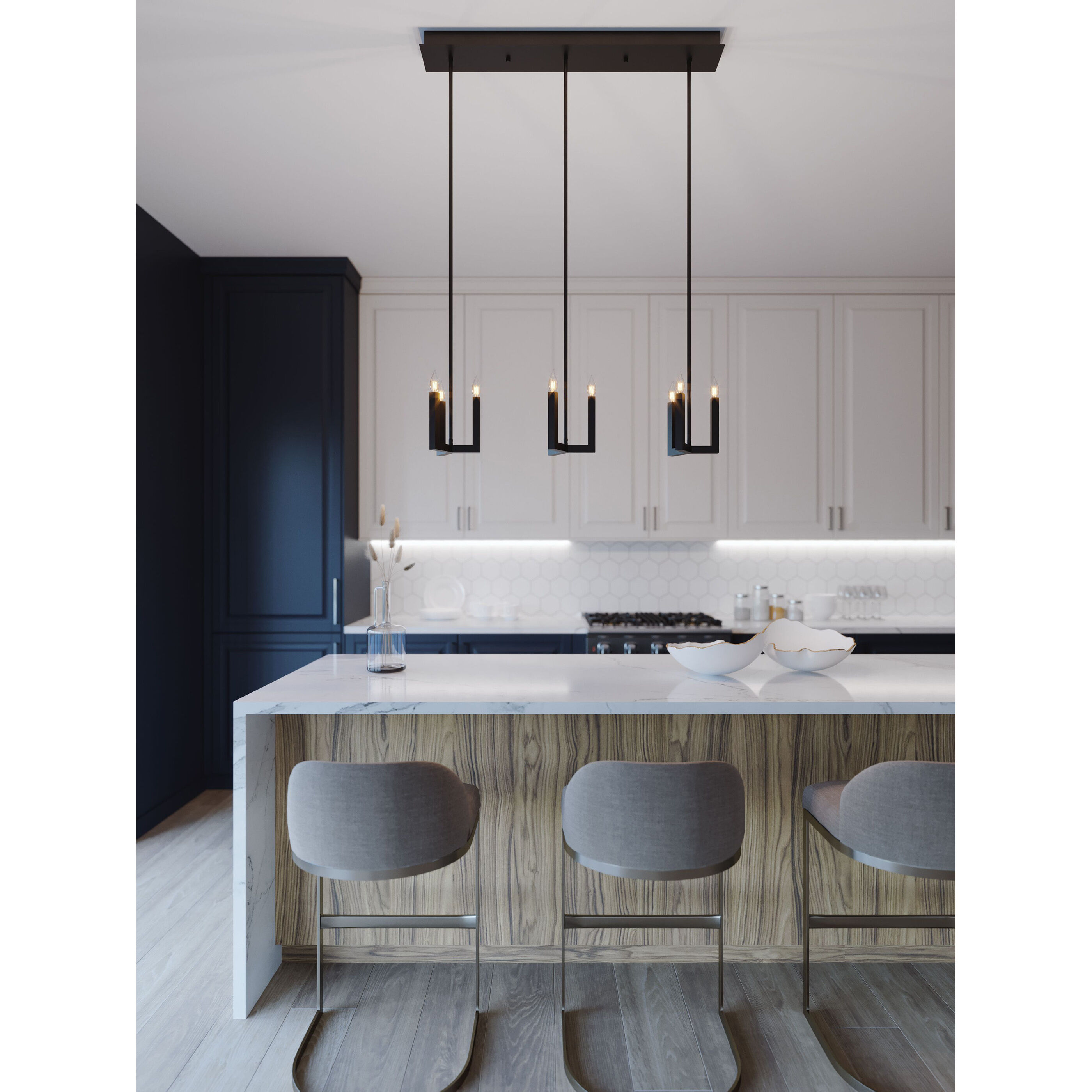 Grace 3 Light 5 inch Black Mini Pendant Ceiling Light