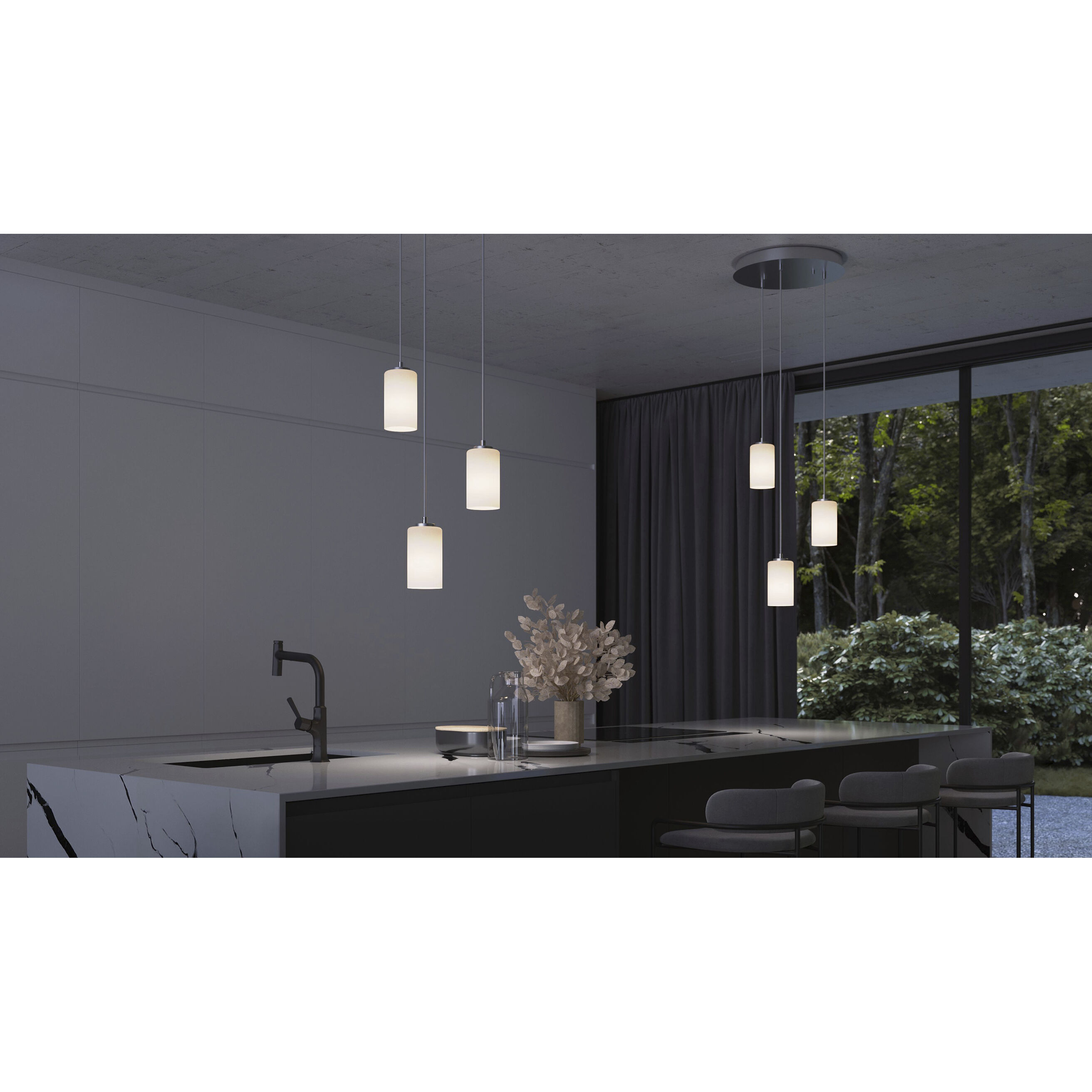 Leo 3 Light 18 inch Satin Nickel Multi-light Pendant Ceiling Light