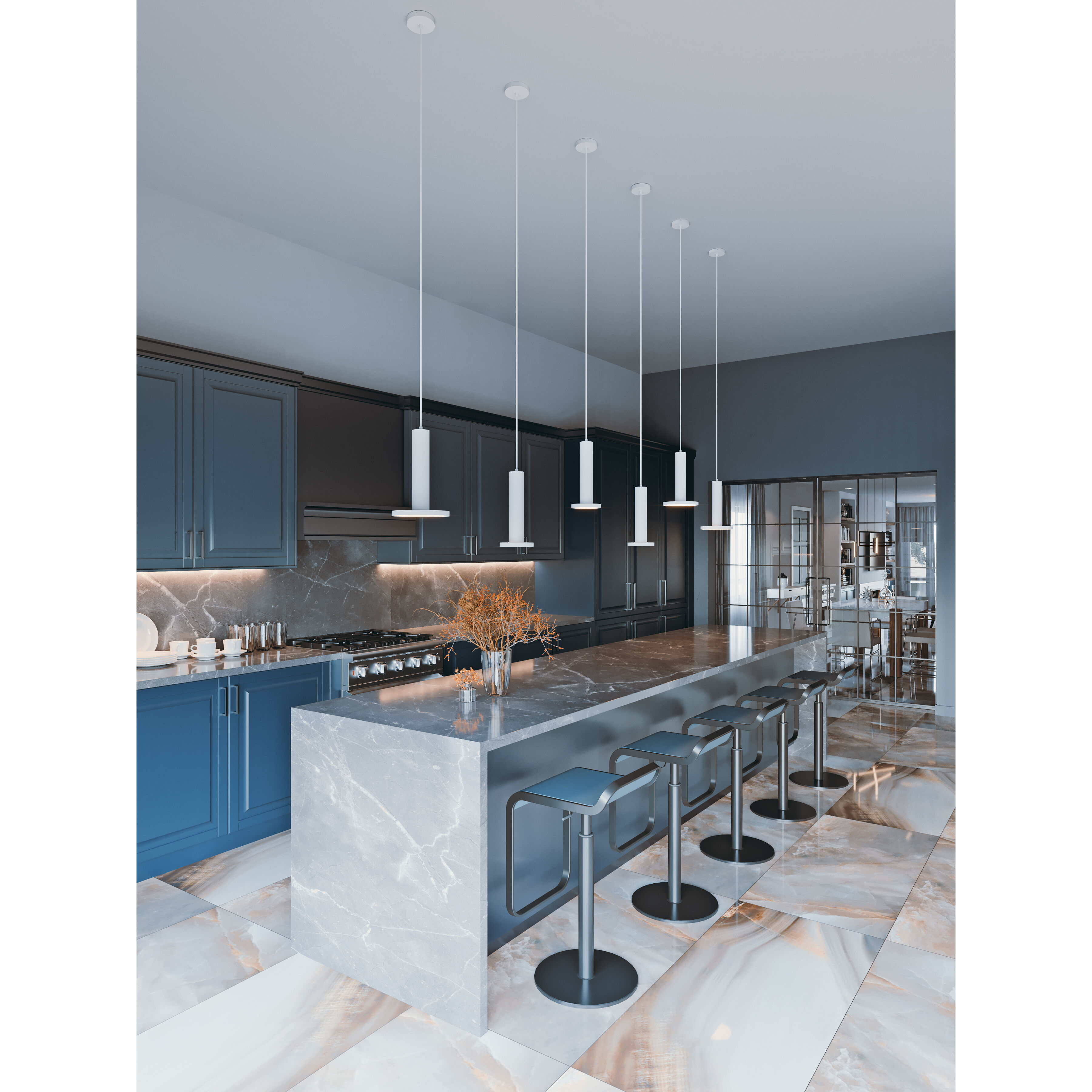 Luna LED 5.31 inch White Pendant Ceiling Light