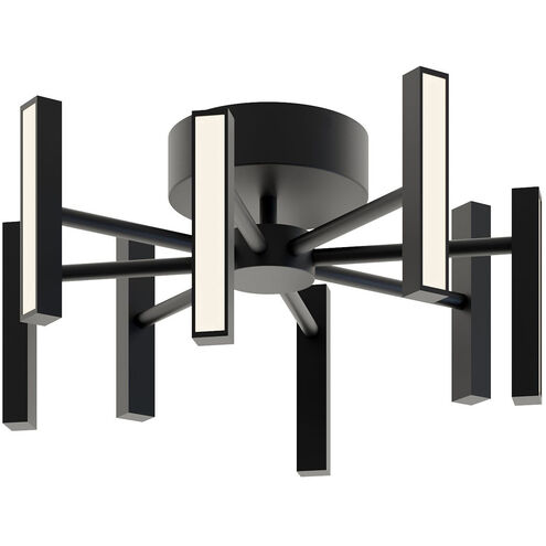 Indra 7 Light 16 inch Black Semi-Flush Mount Ceiling Light