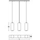 Hermosa 3 Light 41 inch Satin Nickel Linear Pendant Ceiling Light in Aqua