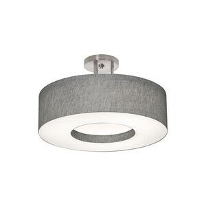 Montclair LED 19 inch Satin Nickel Semi-Flush Mount Ceiling Light