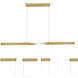 Twist 2 Light 47.6 inch Satin Brass Linear Pendant Ceiling Light