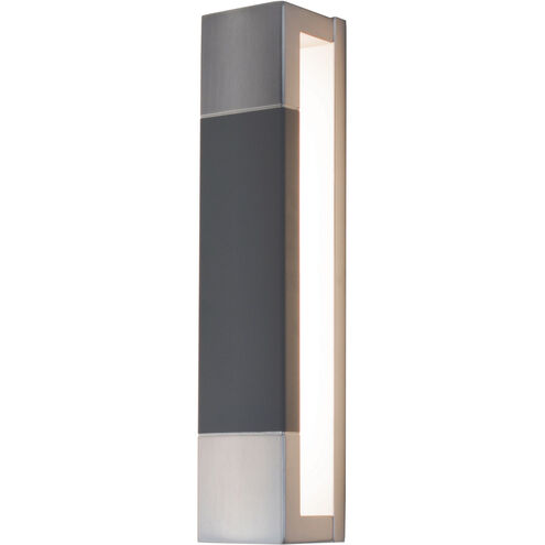 Post LED 4 inch Satin Nickel and Dark Grey ADA Sconce Wall Light