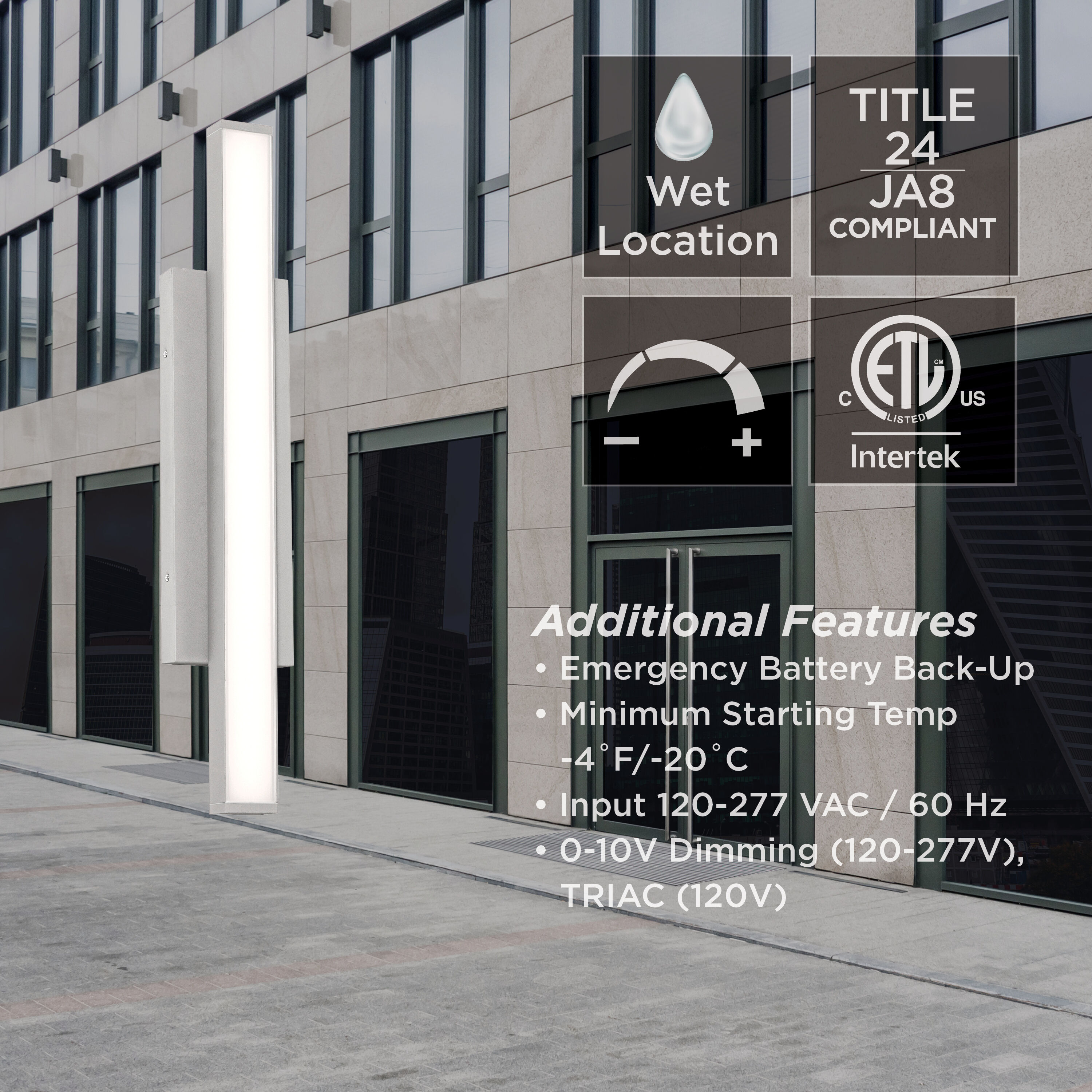 Gale LED 36 inch Textured Black Outdoor Wall Sconce