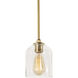 William 1 Light 6 inch Satin Brass Pendant Ceiling Light