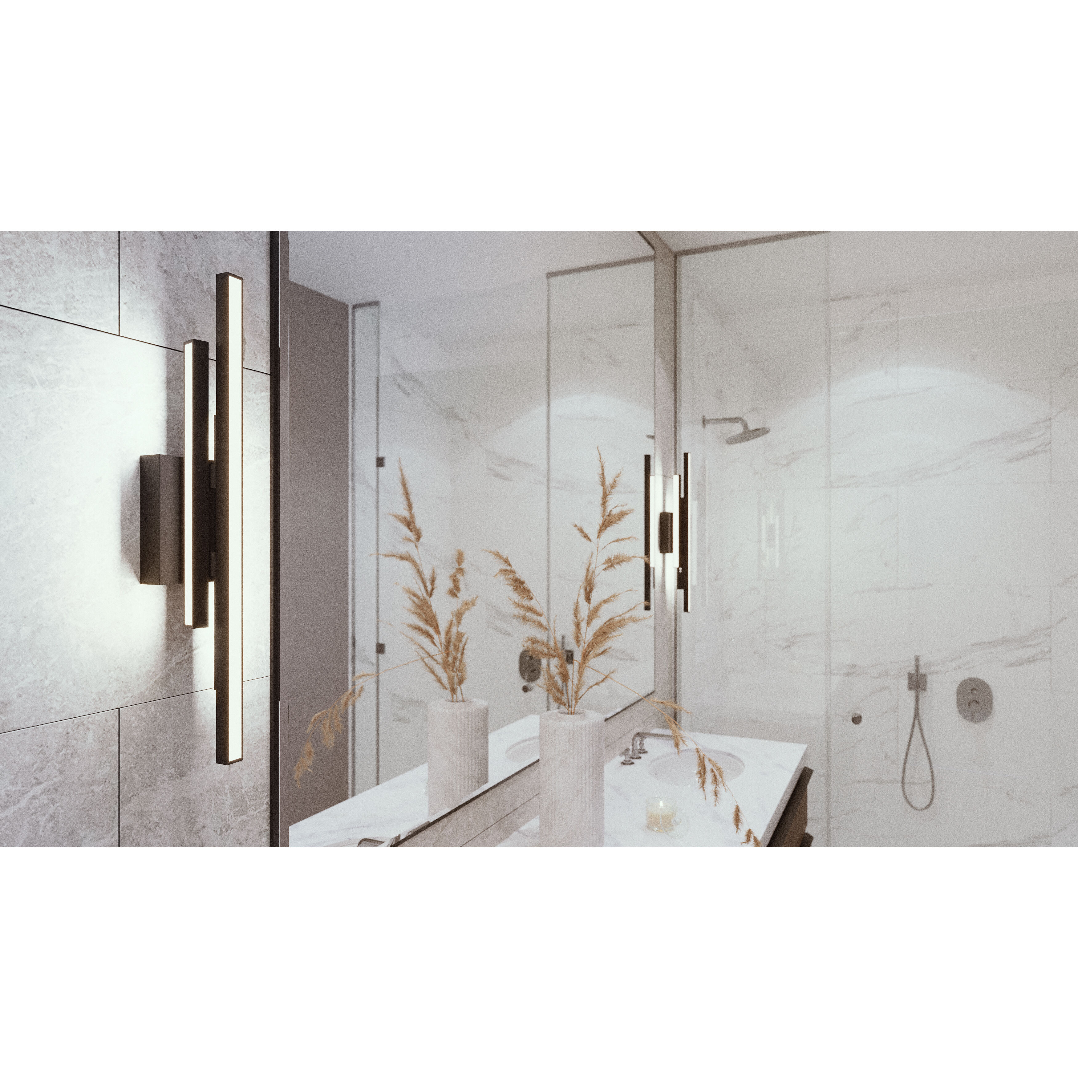 Indra 3 Light 36 inch Black Bath Vanity Wall Light