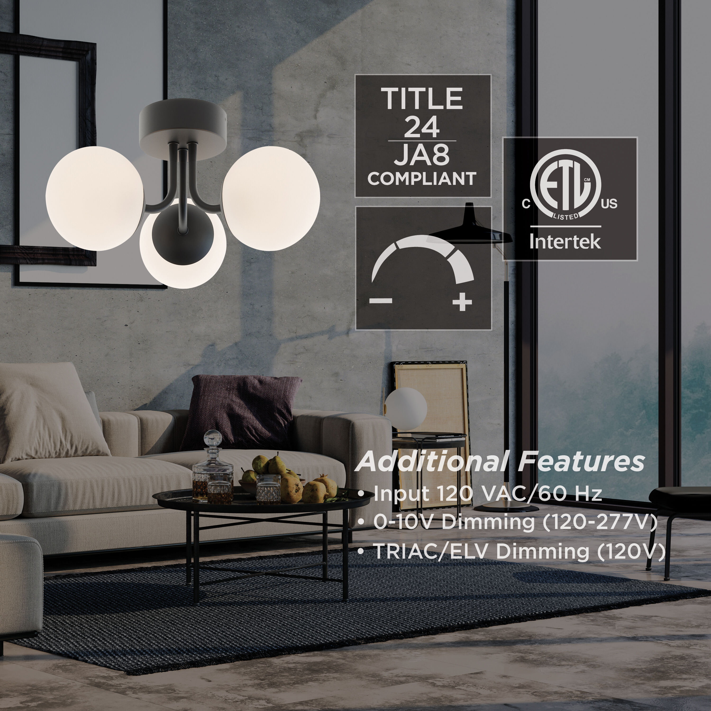 Metropolitan LED 16 inch Satin Nickel Semi Flush Mount Ceiling Light