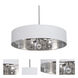 Celine 5 Light 30 inch Satin Nickel Pendant Ceiling Light in White/Silver, Dual Mount