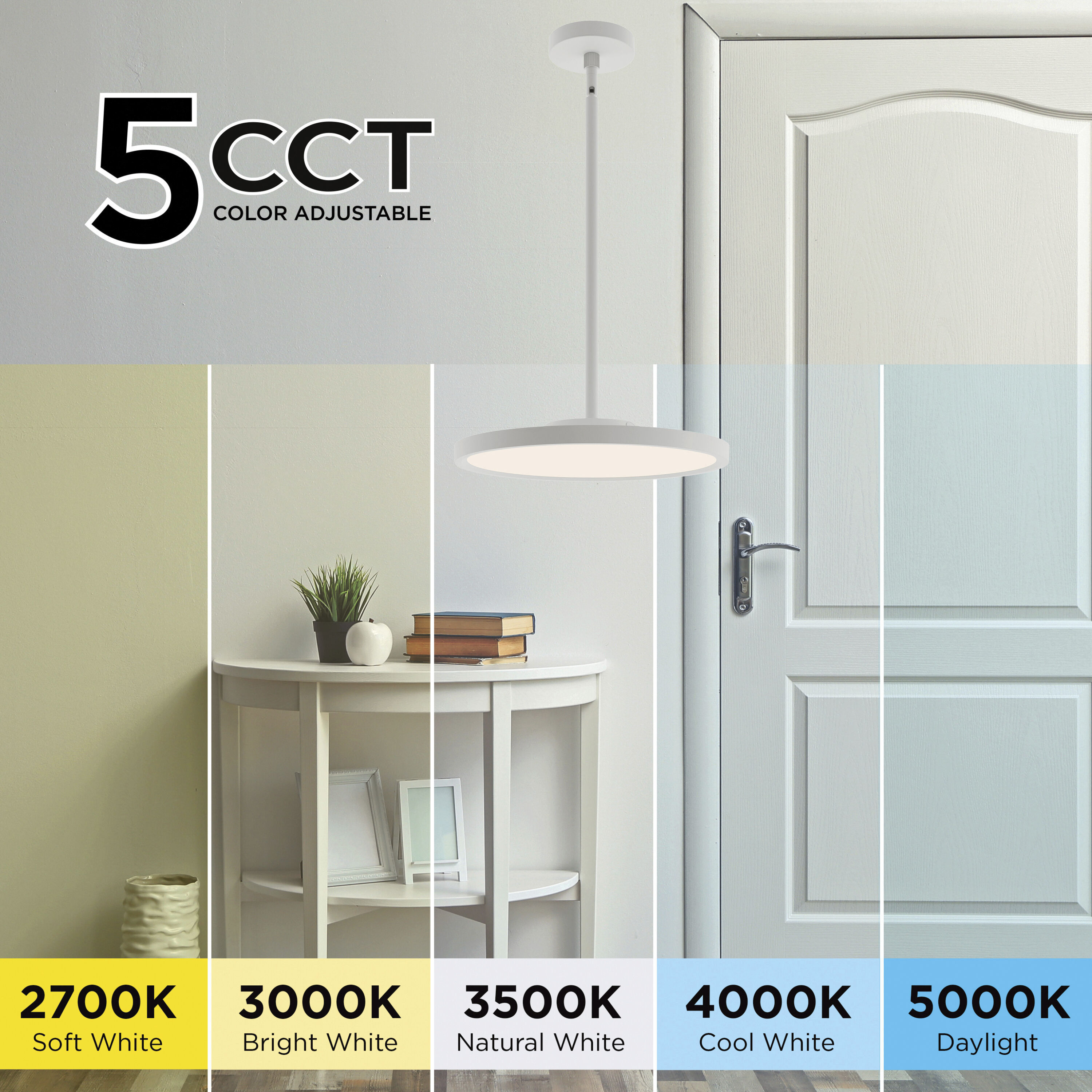 Edge Round LED 16 inch Satin Nickel Pendant Ceiling Light