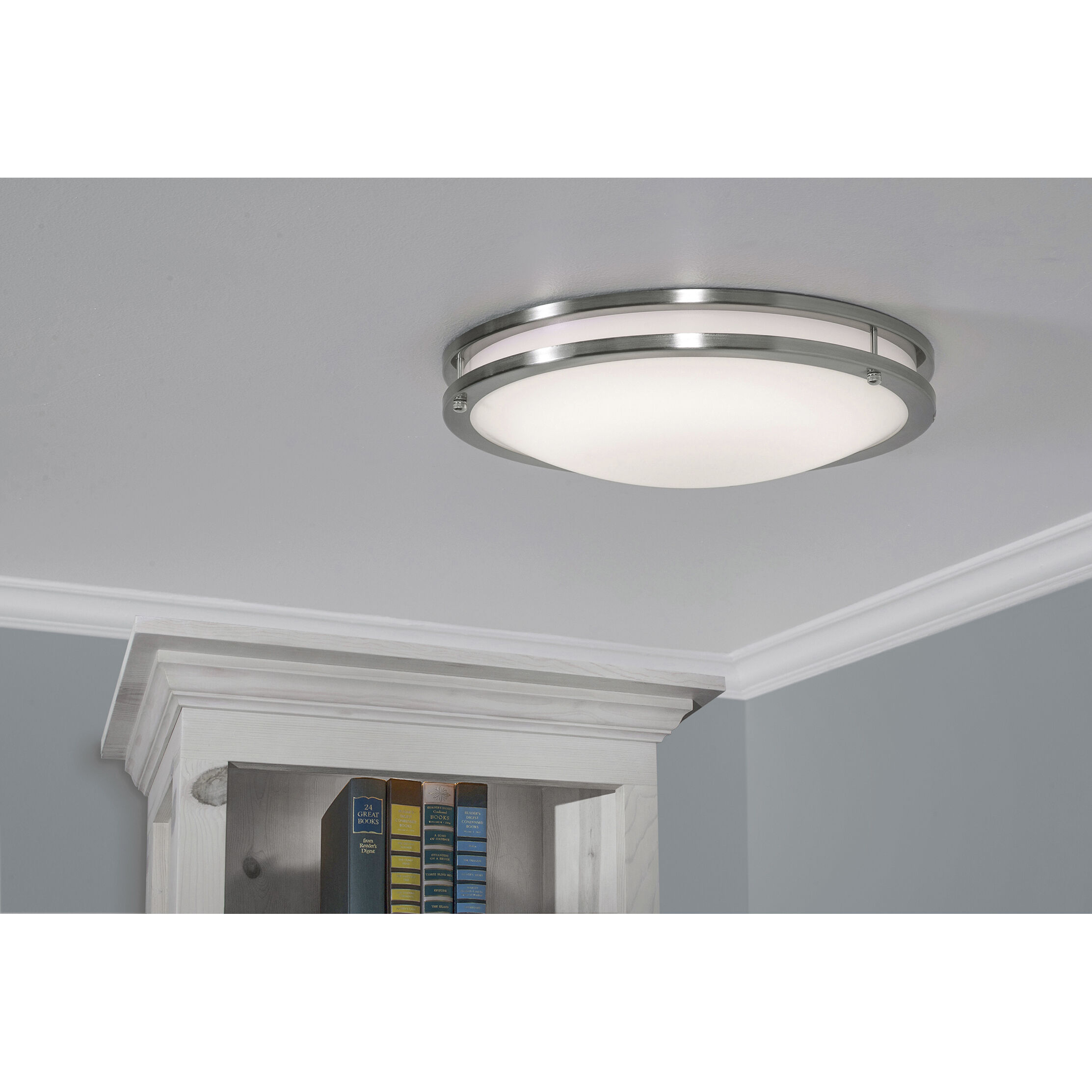 Carlisle LED 12 inch Satin Nickel Flush Mount Ceiling Light