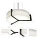 Apex 2 Light 14.25 inch Satin Nickel Pendant Ceiling Light in Linen White and Espresso