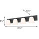 Colleen 4 Light 32 inch Black Bath/Vanity Light Wall Light