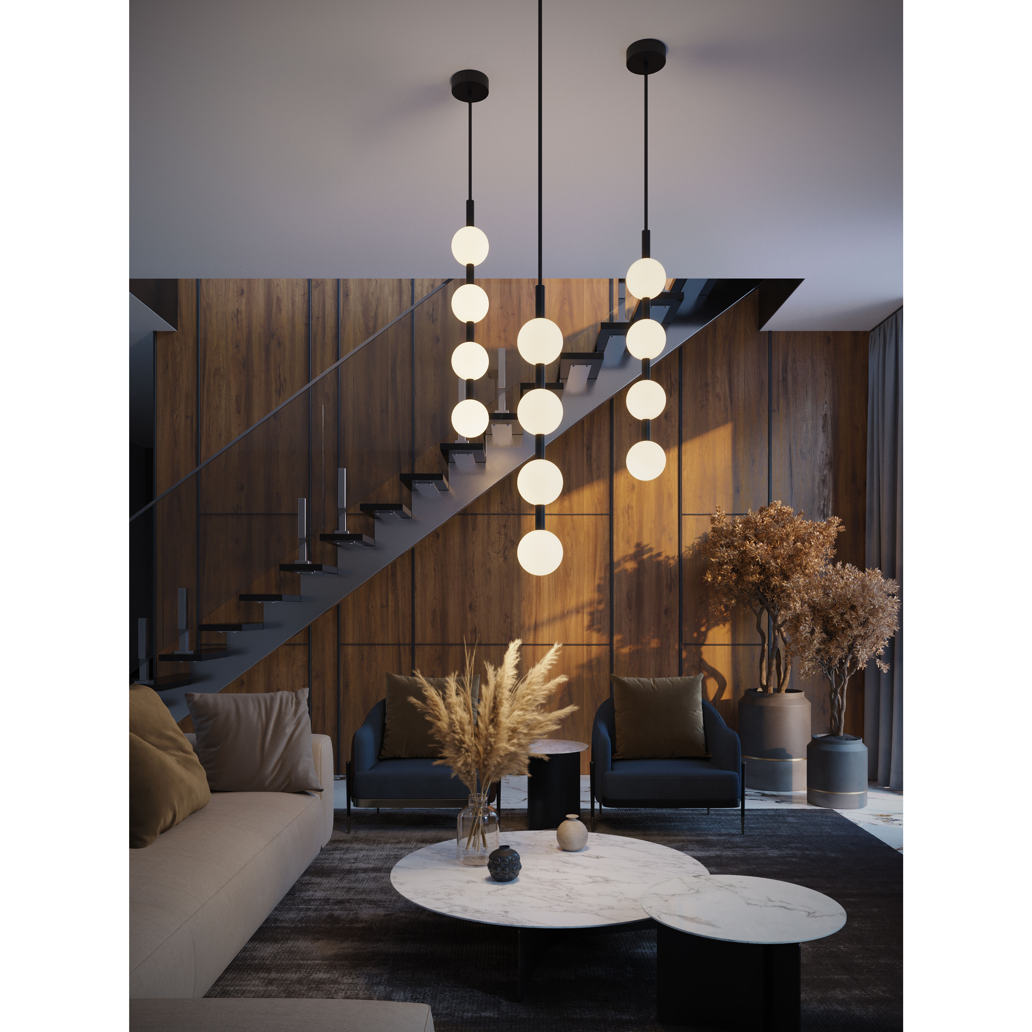 Baroque LED 6 inch Black Pendant Ceiling Light