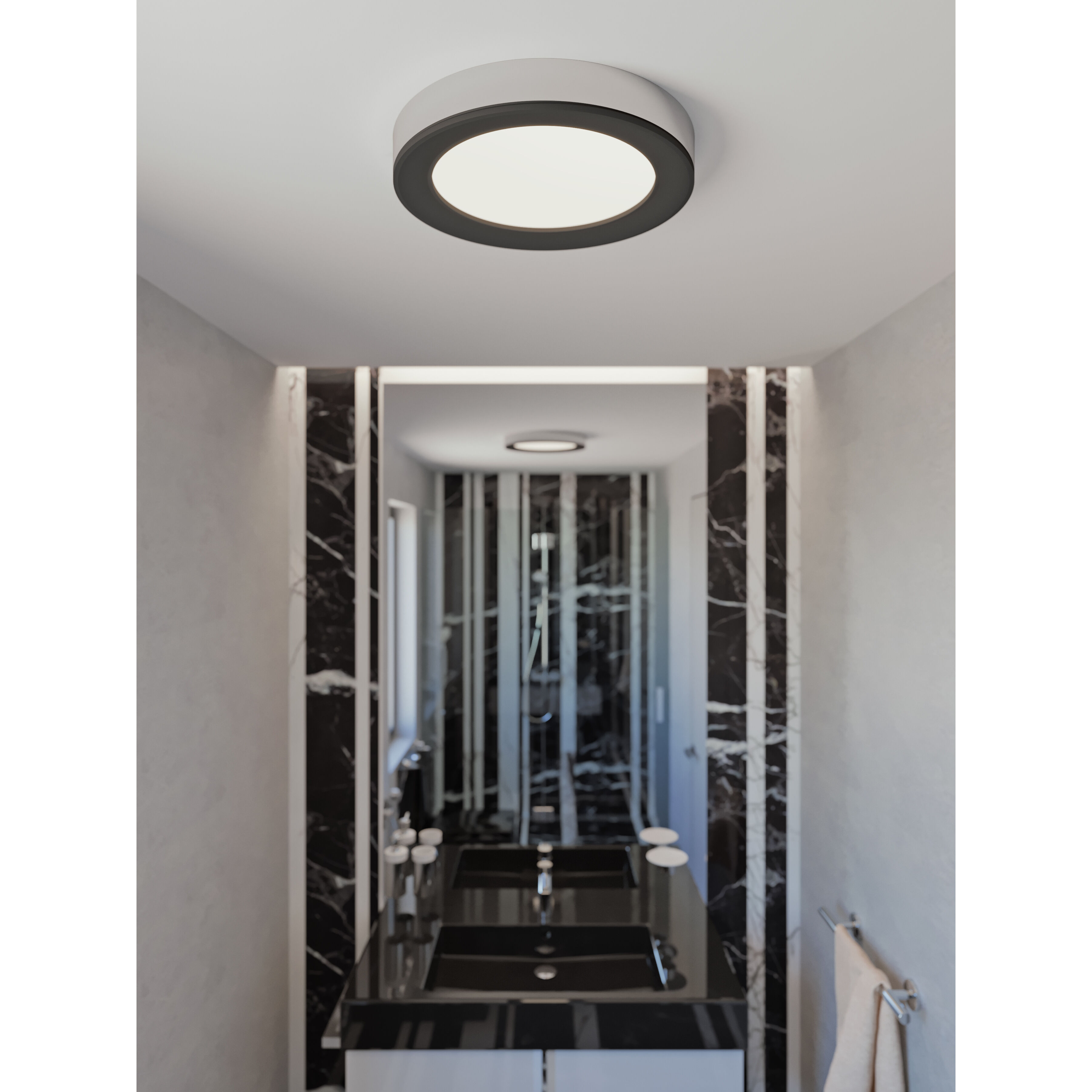 Alta LED 12 inch Black and Polished Chrome Flush Mount Ceiling Light