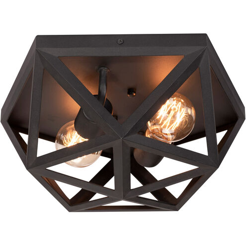 Kai 2 Light 13 inch Black Flush Mount Ceiling Light