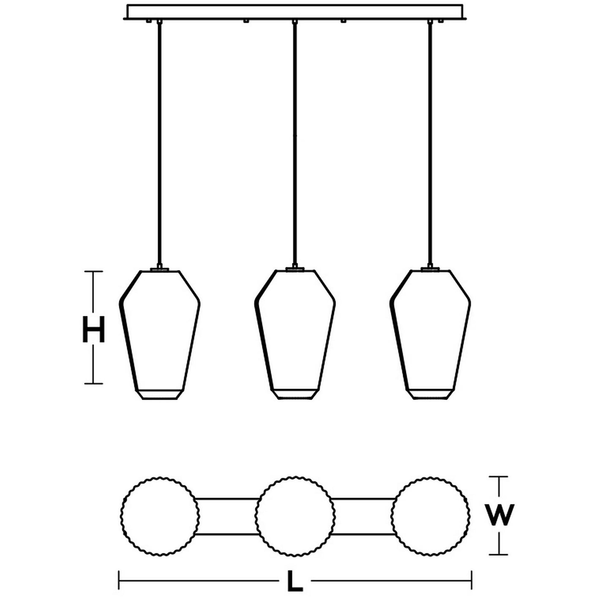 Lola 3 Light 48 inch White Triple Linear Pendant Ceiling Light