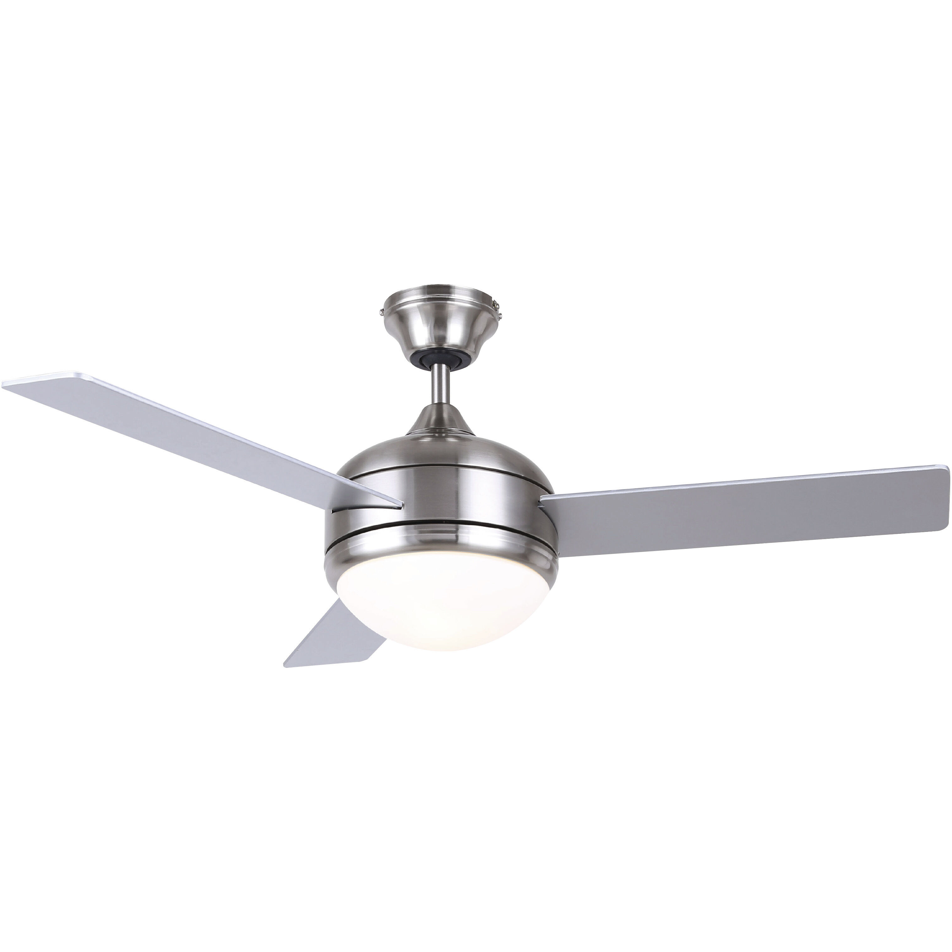 Madison 48 inch Brushed Pewter with White/Grey Blades Indoor Fan, Dual Mount