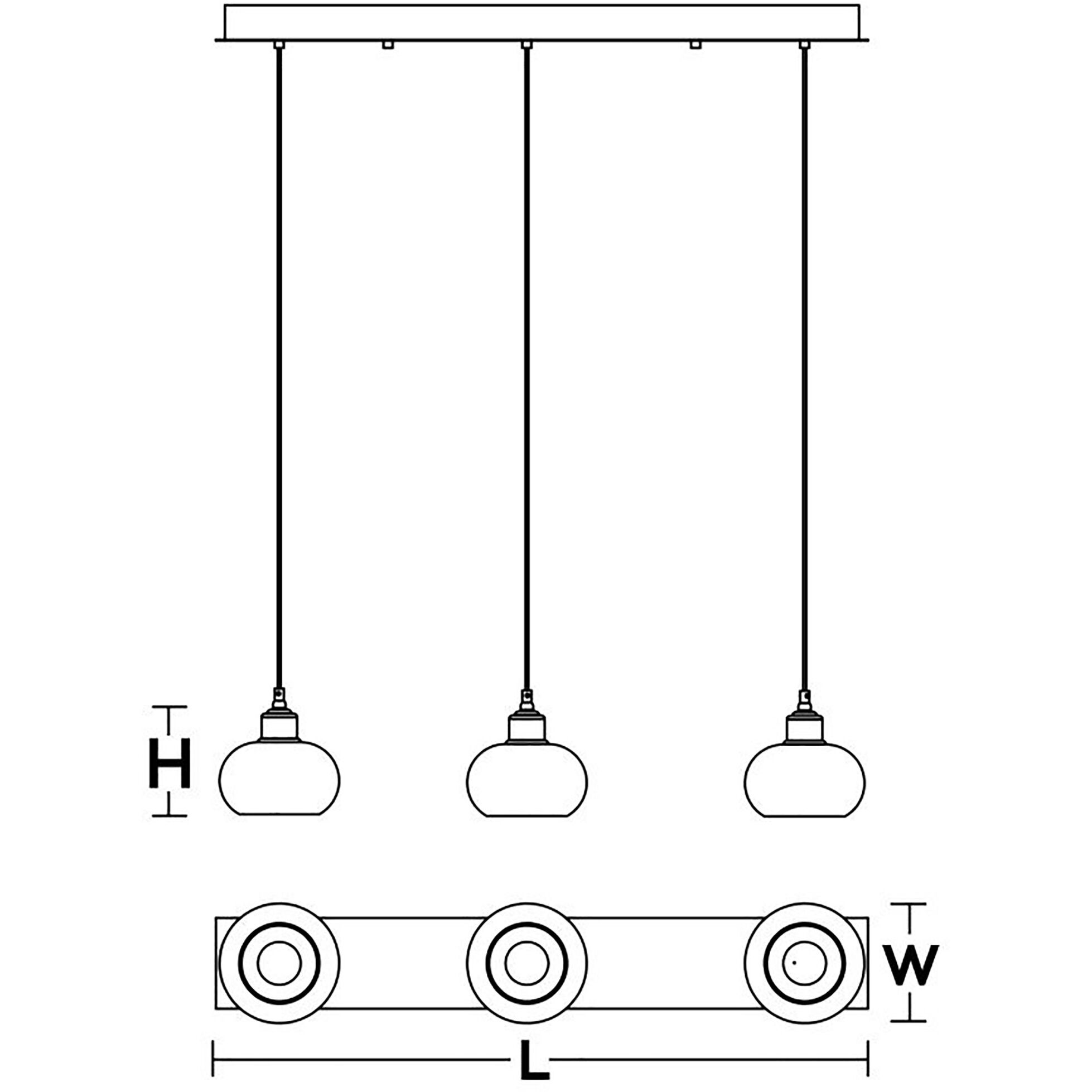 Laney 3 Light 6.6 inch Black Linear Pendant Ceiling Light