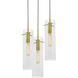 Vista 3 Light 18 inch Light Antique Brass Multi-light Pendant Ceiling Light