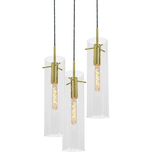 Vista 3 Light 18 inch Light Antique Brass Multi-light Pendant Ceiling Light