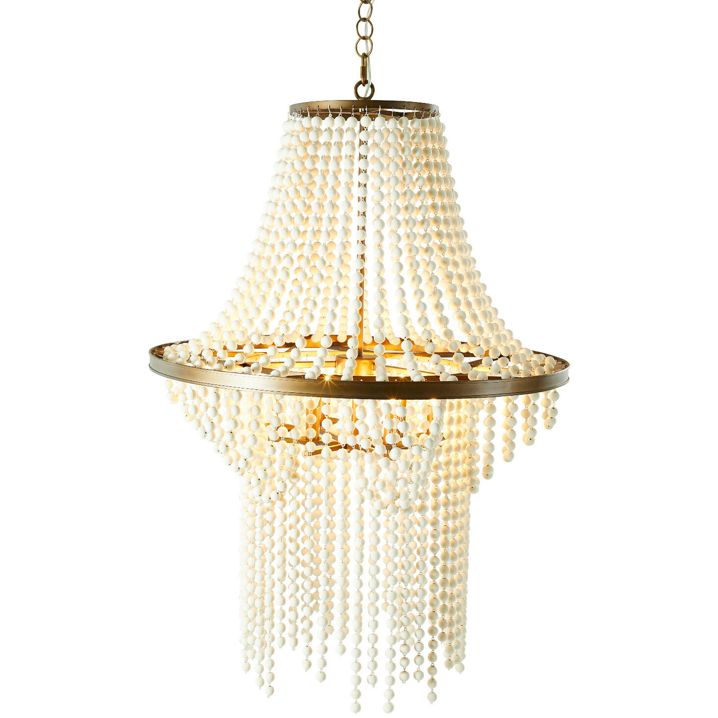 Griffith 6 Light 32 inch Textured White / Brushed Brass Chandelier Ceiling Light