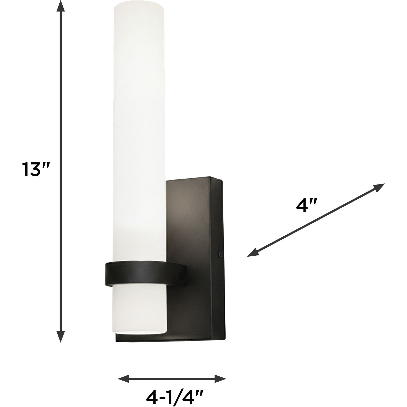 Miami LED 4.5 inch Black Sconce Wall Light