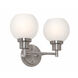 Abrya 2 Light 13.75 inch Brushed Nickel Bath/Vanity Light Wall Light