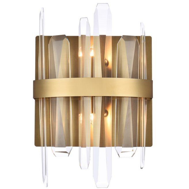Serena 2 Light 8 inch Satin Gold Bath Sconce Wall Light