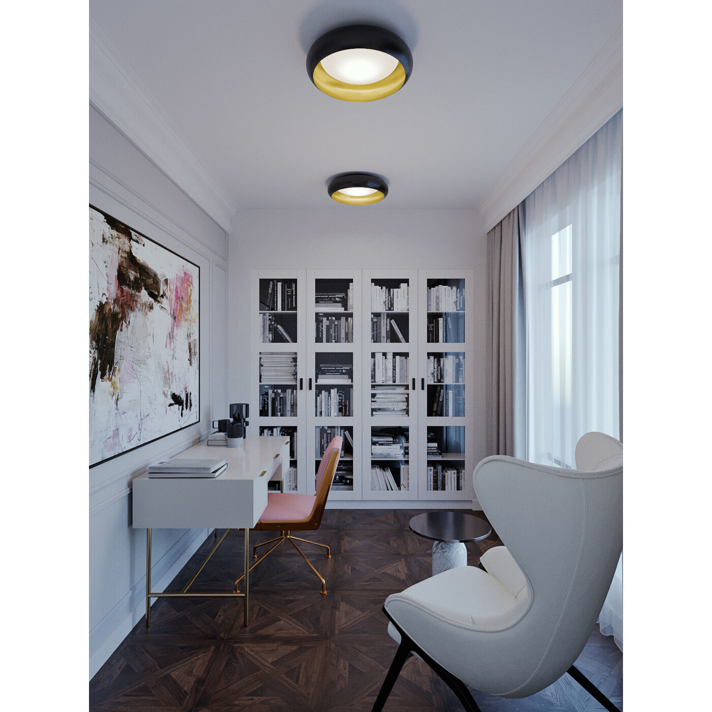 Kayce LED 15 inch Black Flush Mount Ceiling Light