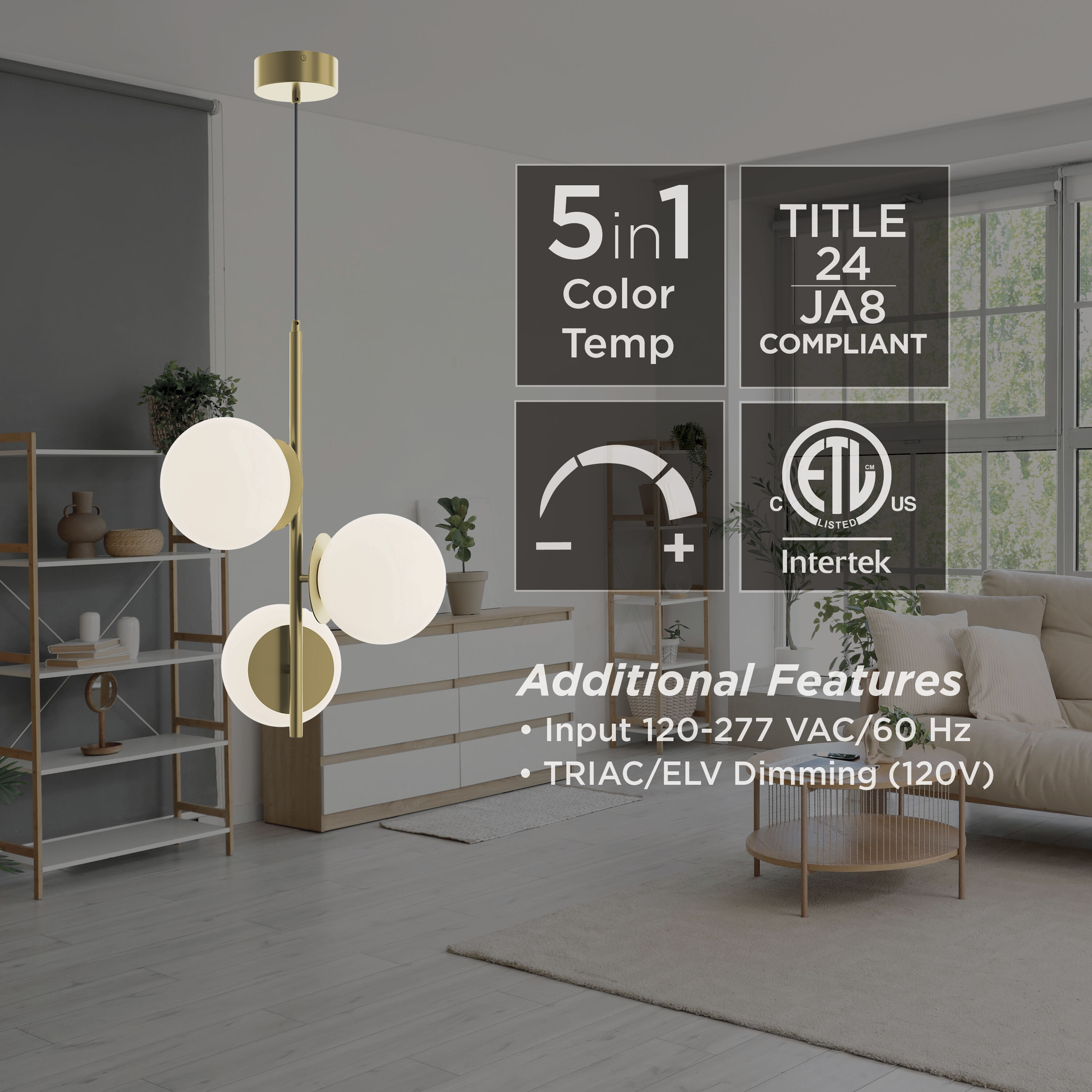 Arren LED 17.25 inch Light Antique Brass Pendant Ceiling Light