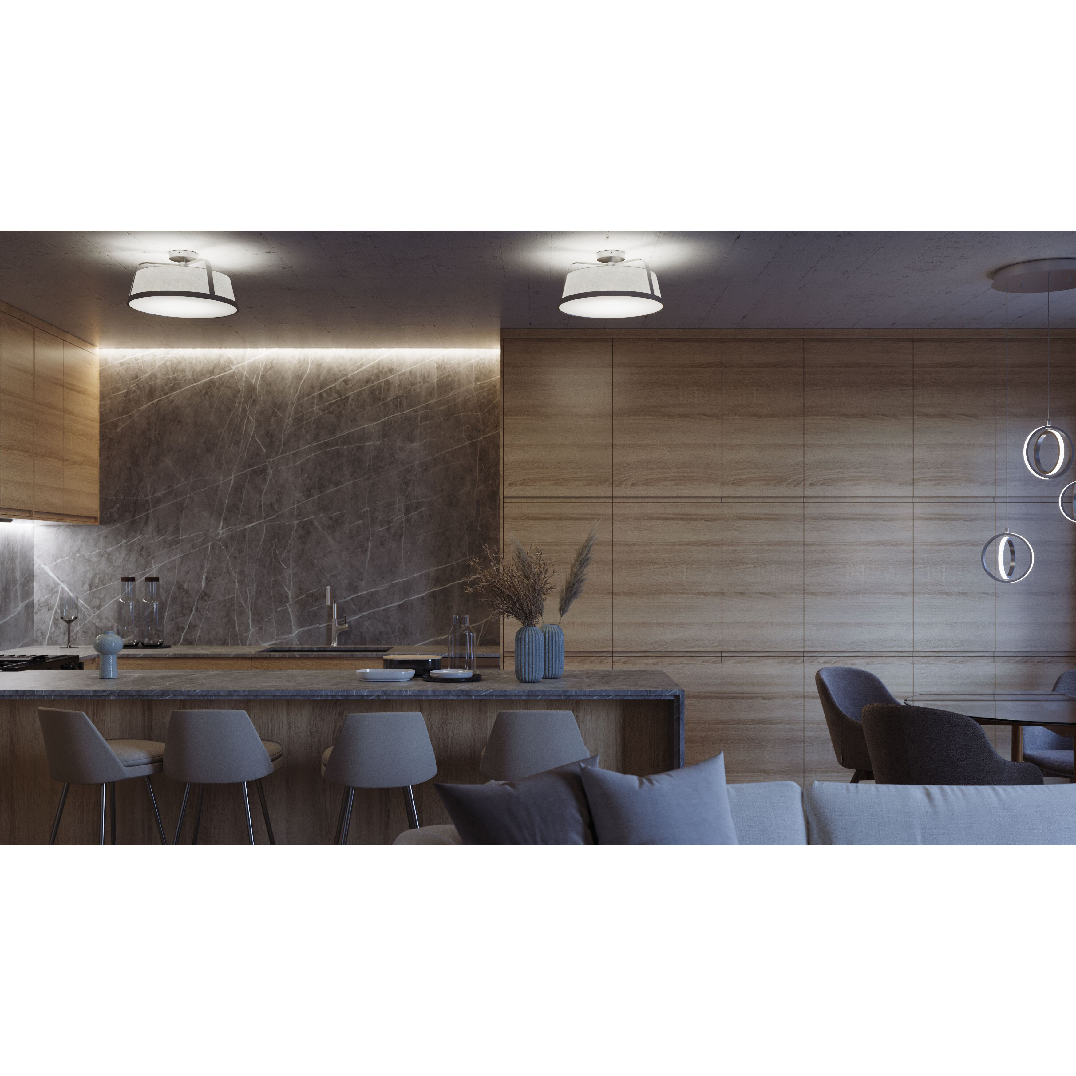 Lizzette LED 18 inch Satin Nickel Semi-Flush Mount Ceiling Light