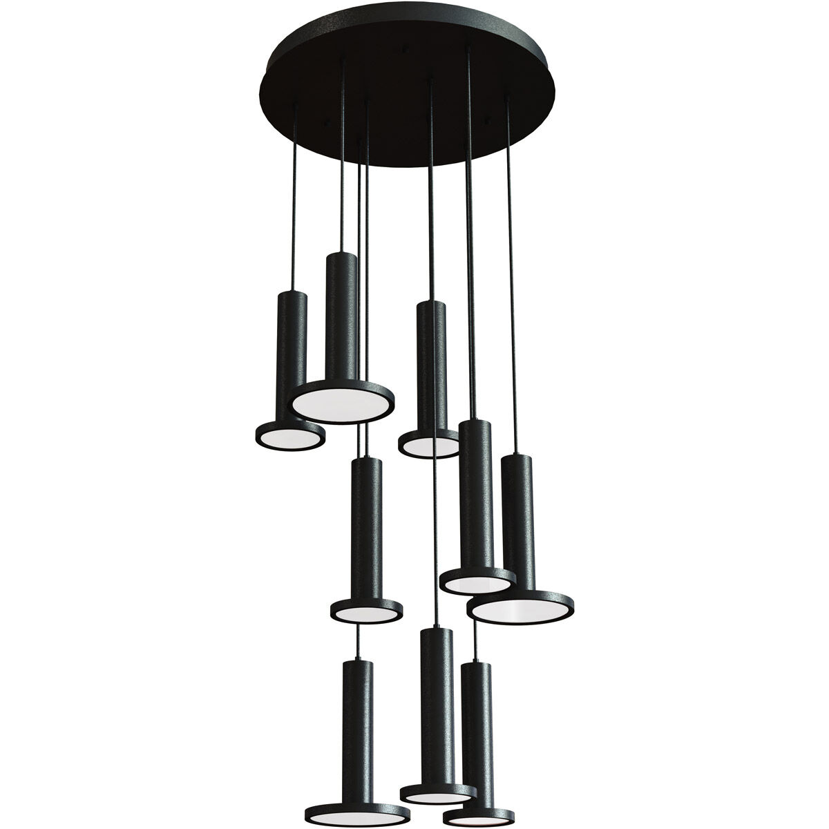 Luna LED 24 inch Black Nonuple Round Pendant Ceiling Light