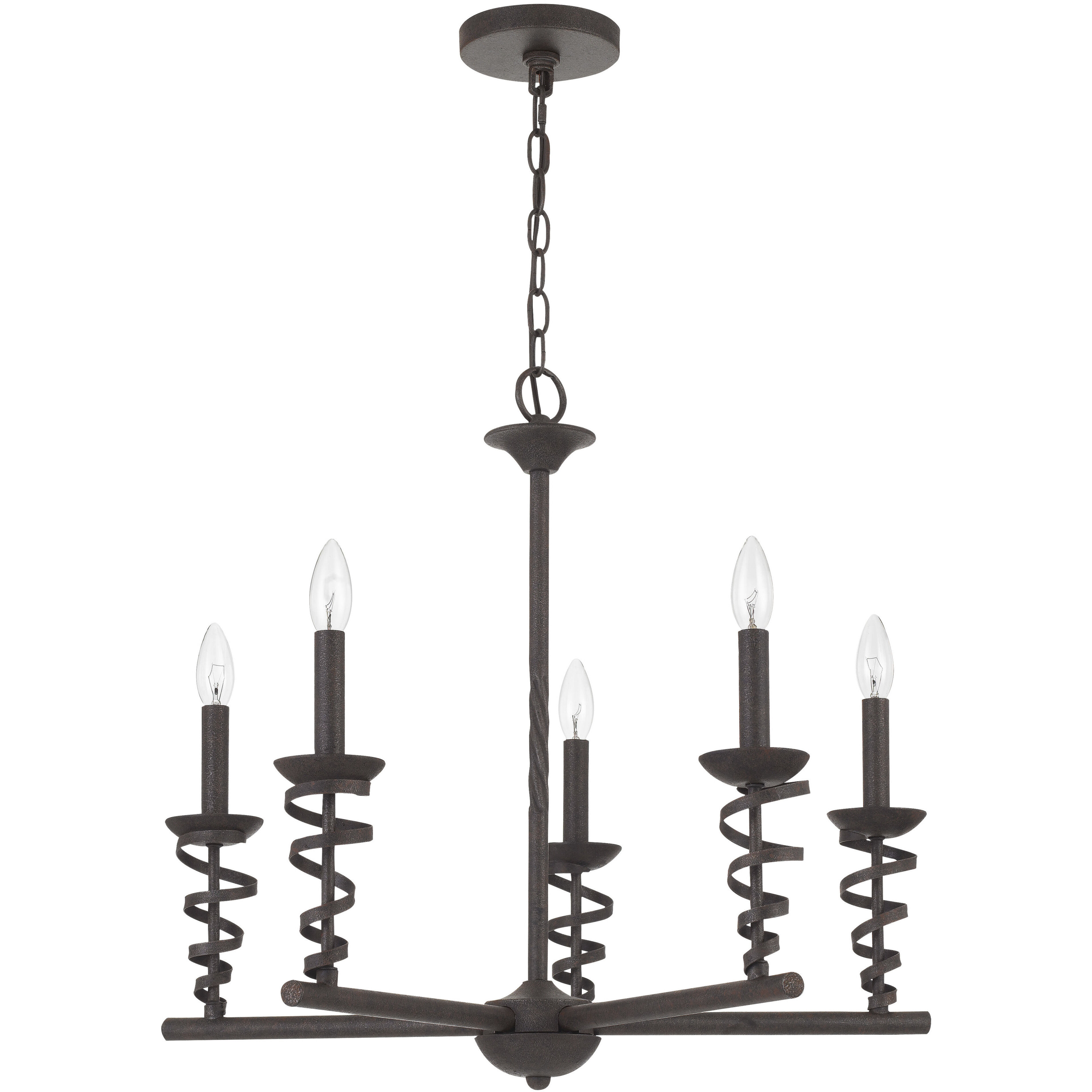 Forbach 5 Light 26 inch Texture Black Chandelier Ceiling Light
