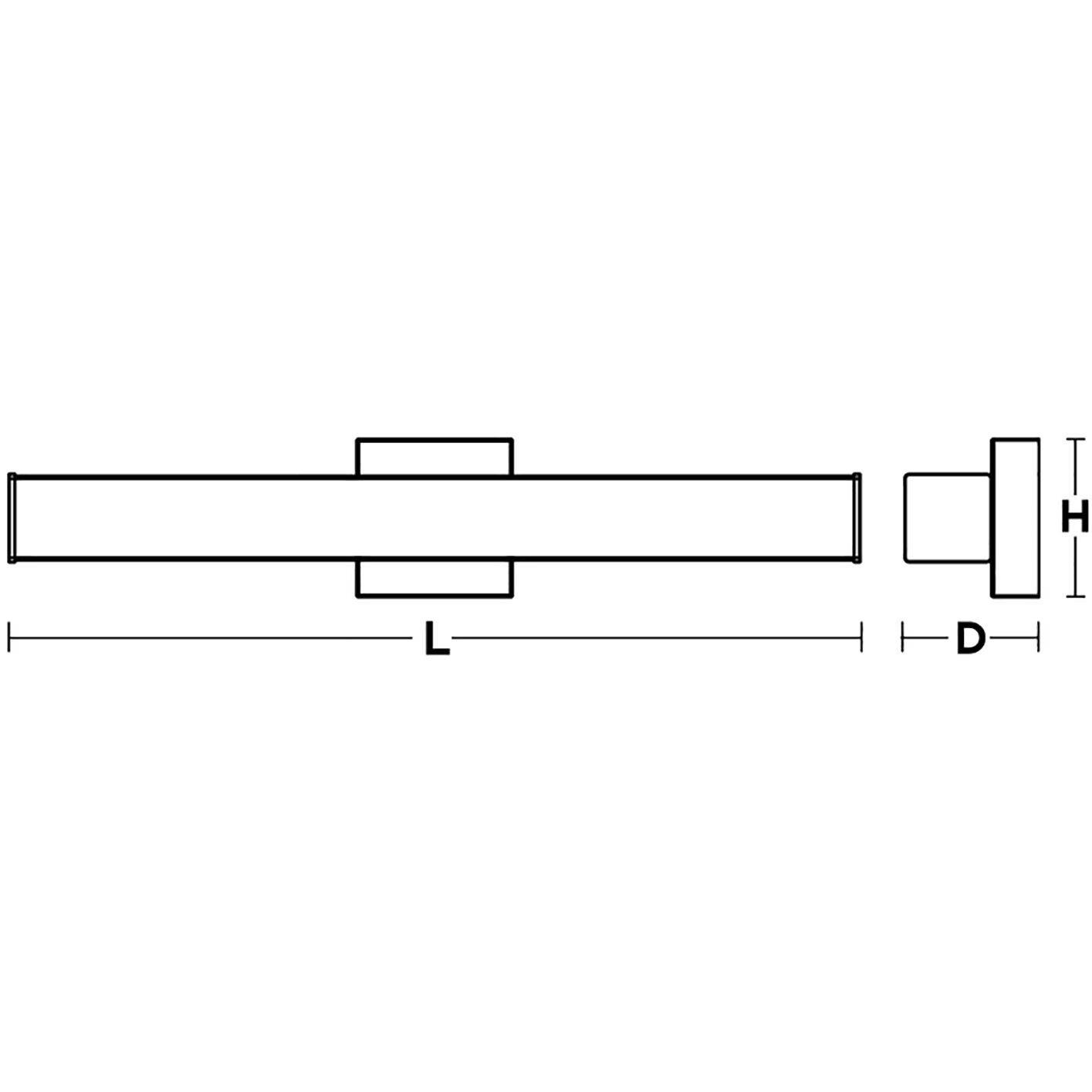 Tad LED 48.5 inch Black Vanity Wall Light in 48 in
