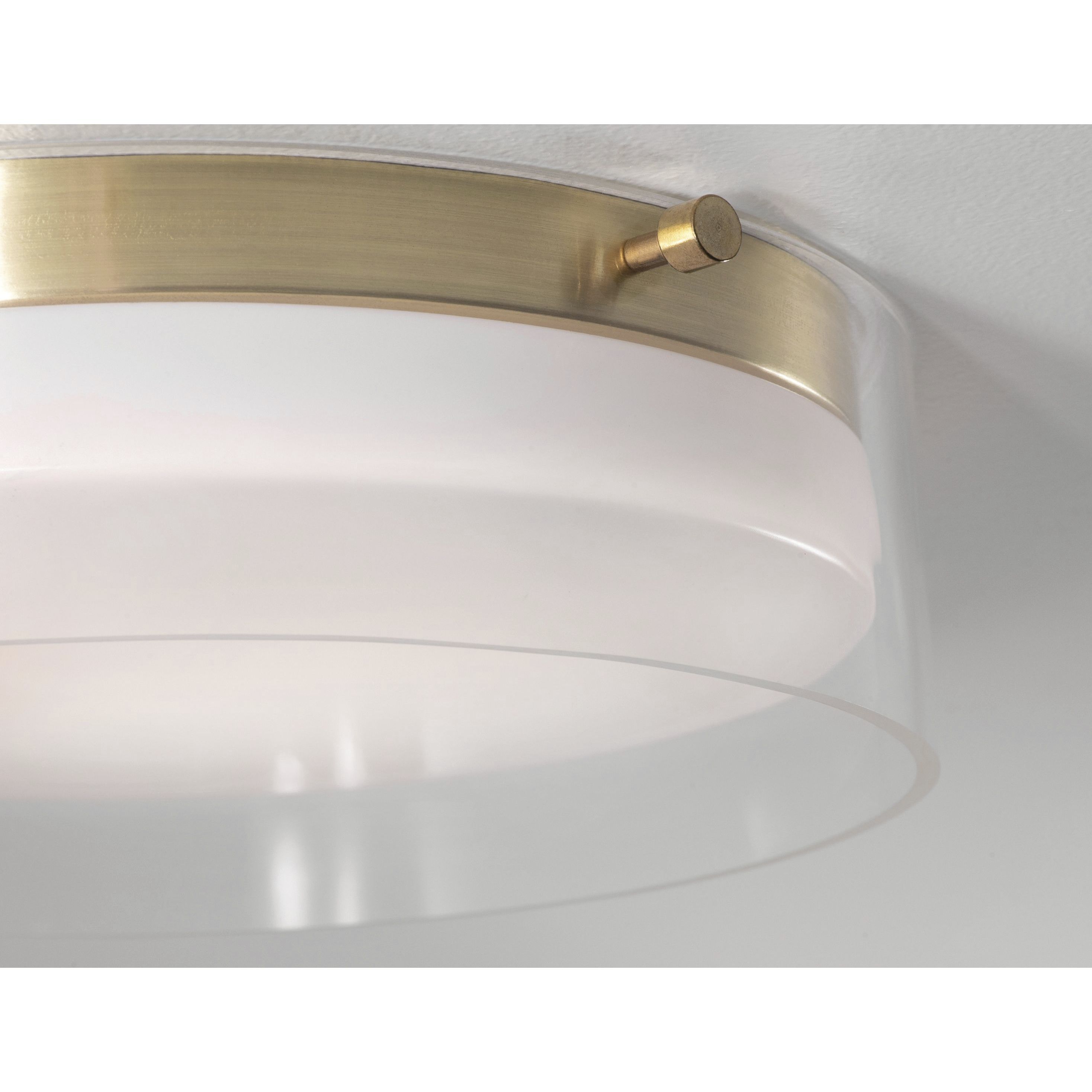 Studio LED 12 inch Satin Brass Flush Mount Ceiling Light