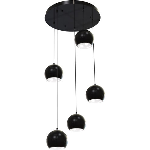 Roxy 5 Light 24 inch Black Quintuple Round Pendant Ceiling Light