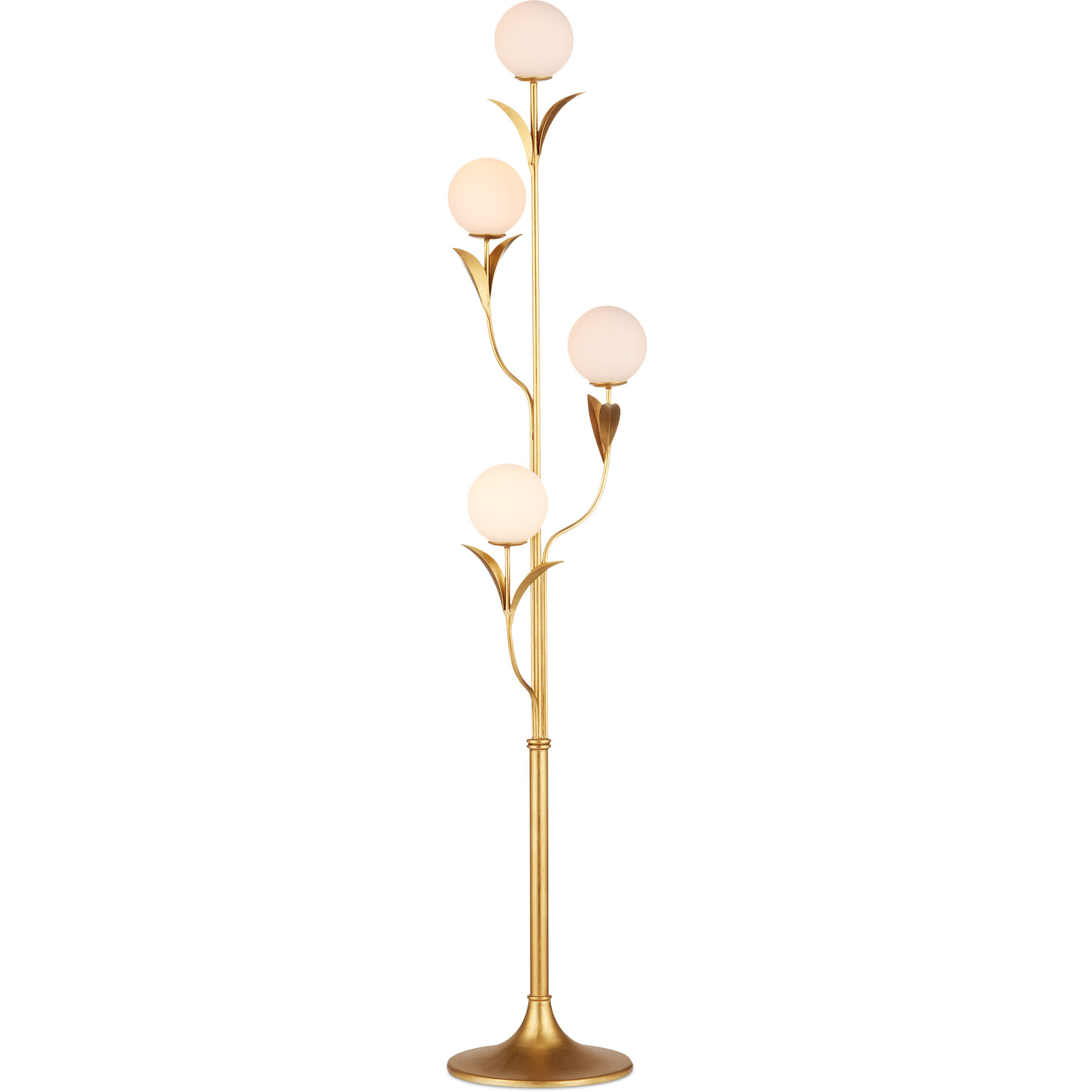 Rossville 67.75 inch 7 watt Contemporary Gold Leaf/Frosted White Floor Lamp Portable Light