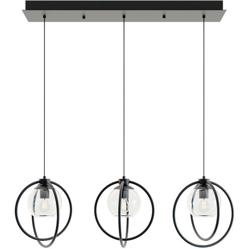 Jamie 3 Light 12.25 inch Black Mini Pendant Ceiling Light