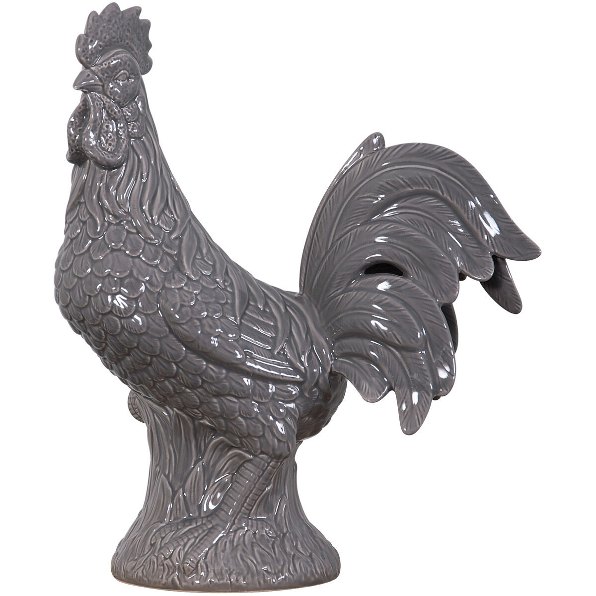 Americana Grey Rooster Statue