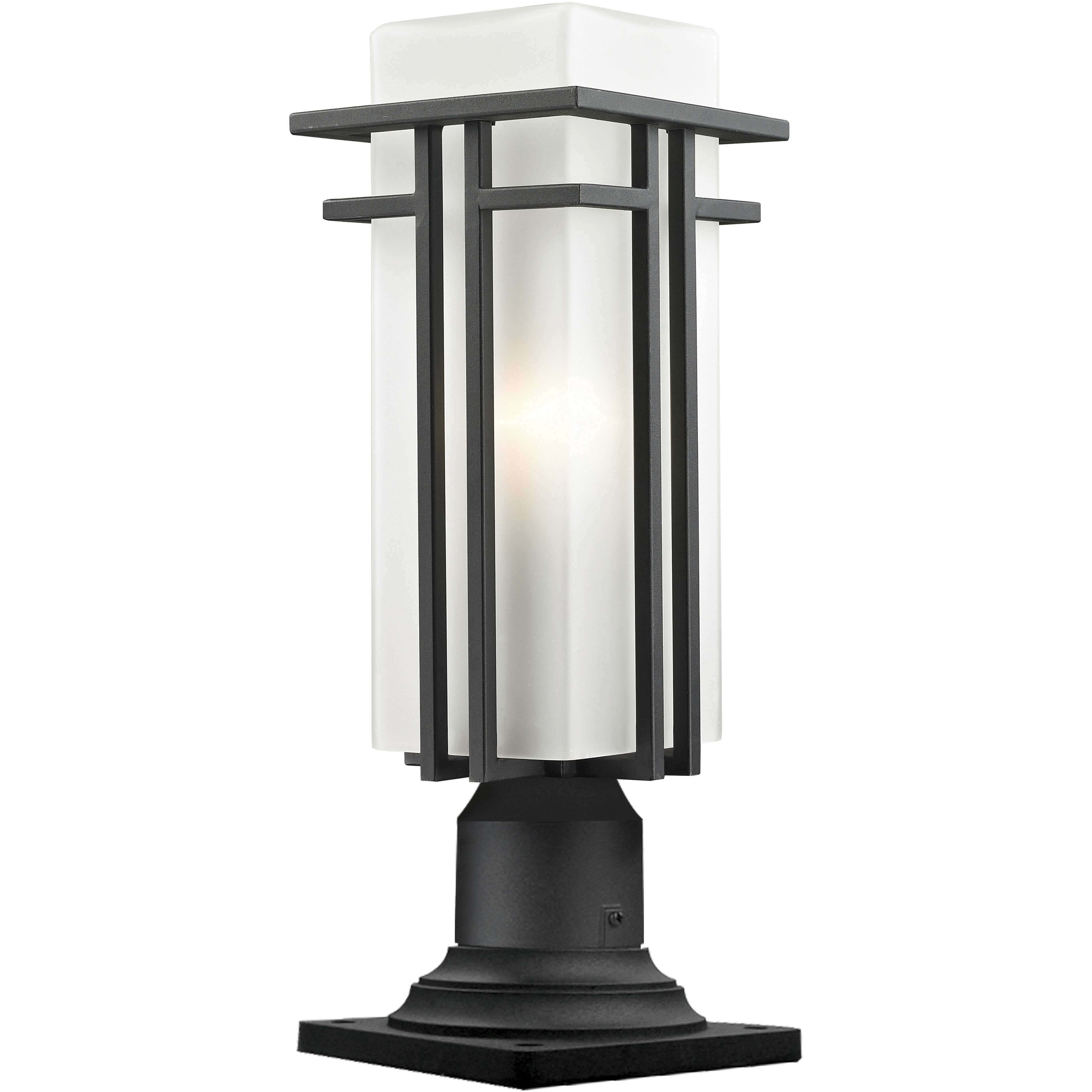 Abbey 1 Light 19.25 inch Black Outdoor Pier Mounted Fixture