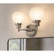 Abrya 2 Light 13.75 inch Brushed Nickel Bath/Vanity Light Wall Light