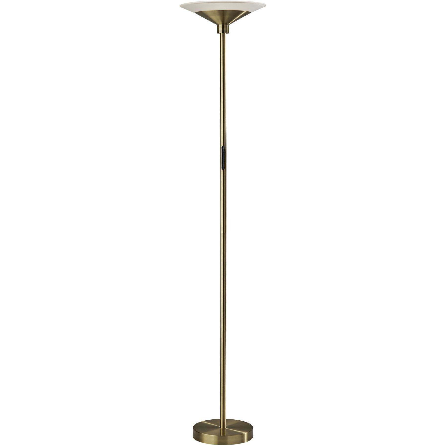 Solar 71 inch 24.00 watt Antique Brass Torchiere Portable Light