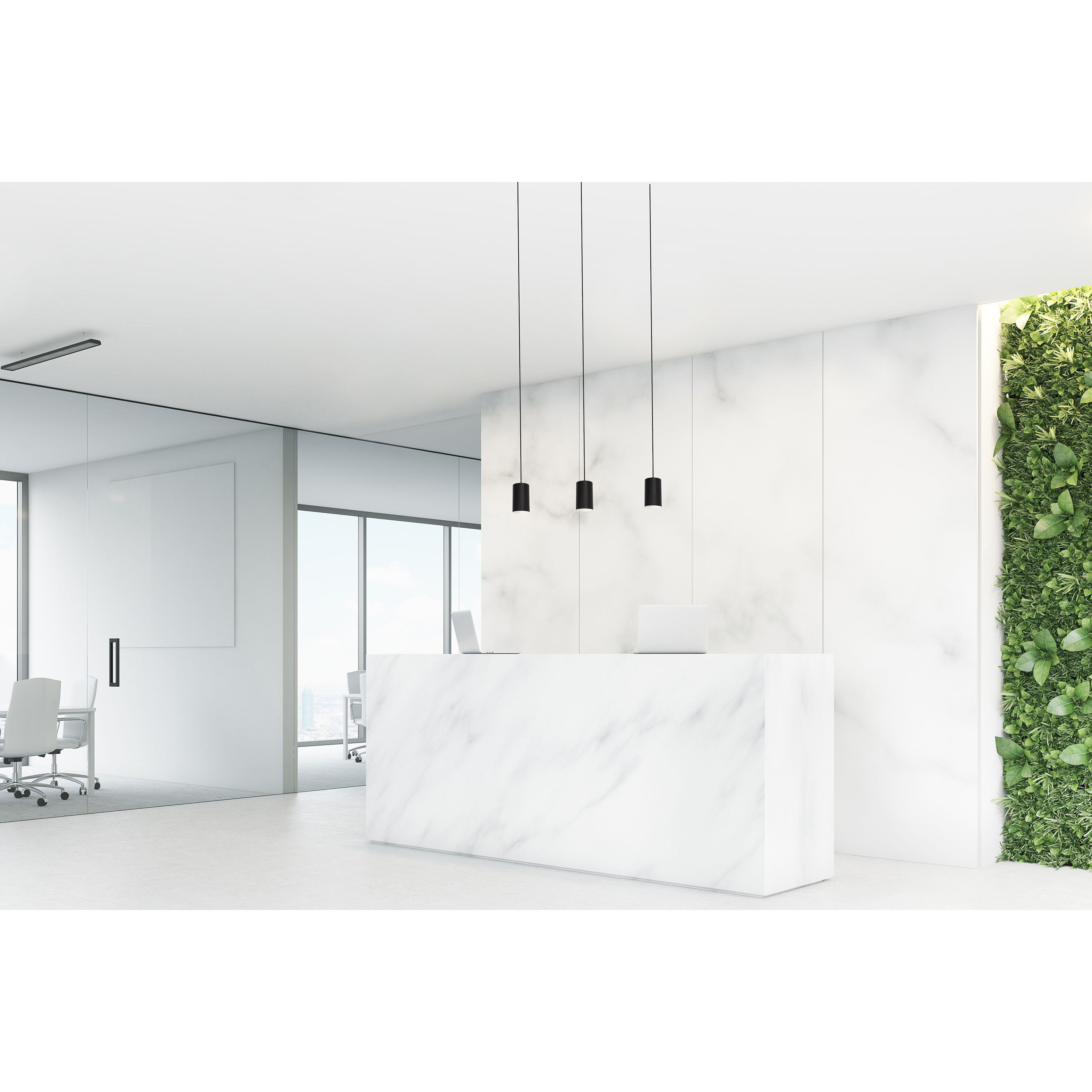 Tyke 3 Light 5 inch Satin Brass Linear Pendant Ceiling Light