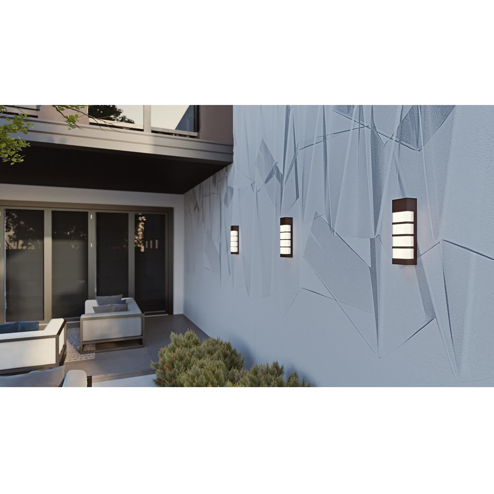 State LED 12 inch Textured Bronze Outdoor Sconce