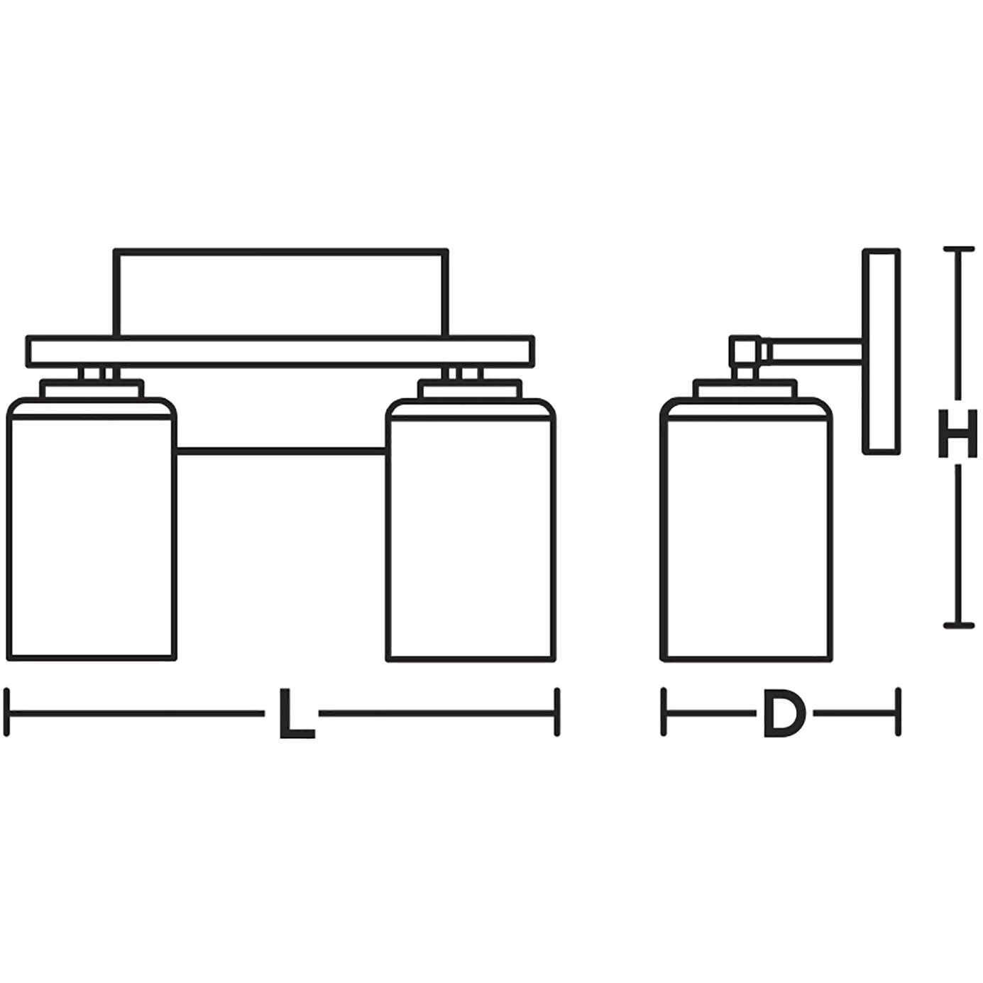 Leo Vanity Light Wall Light in Black, 13 in