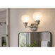 Abrya 2 Light 13.75 inch Brushed Nickel Bath/Vanity Light Wall Light