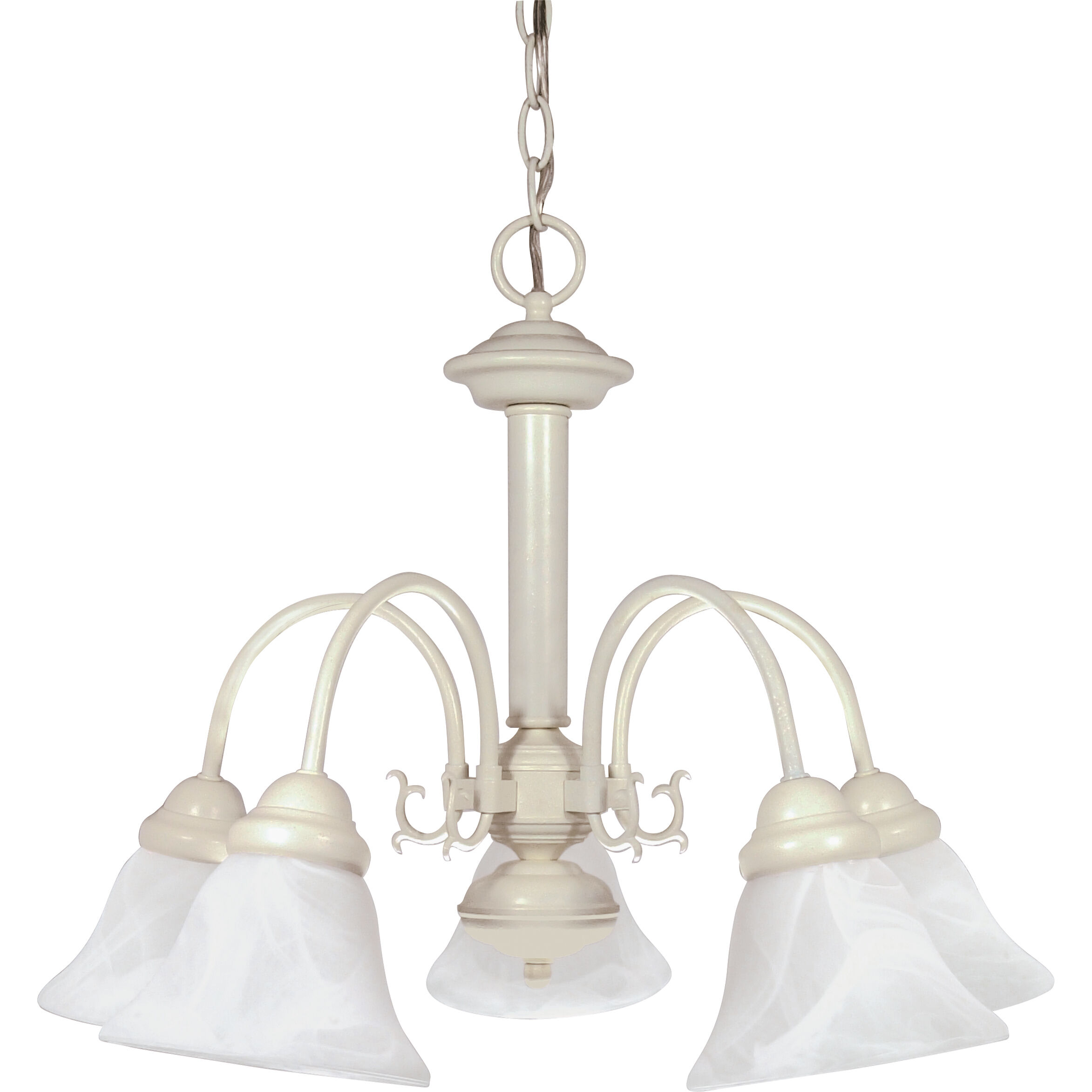 Ballerina 5 Light 24 inch Textured White Chandelier Ceiling Light