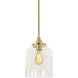 William 1 Light 8 inch Satin Brass Pendant Ceiling Light